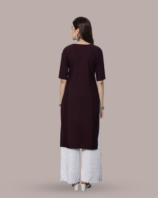 Deep Cocoa Print Kurta