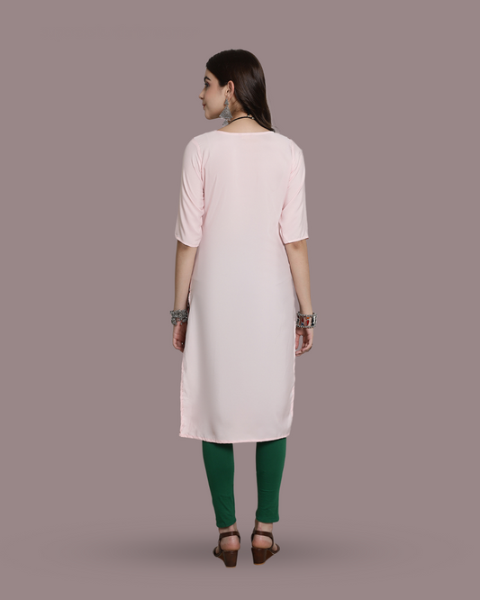 Pink Canvas Print Kurta