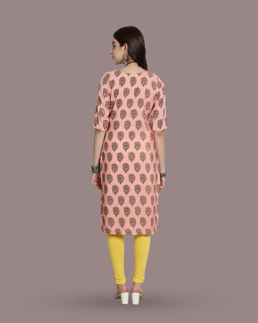 Peach Melody Printed Kurta