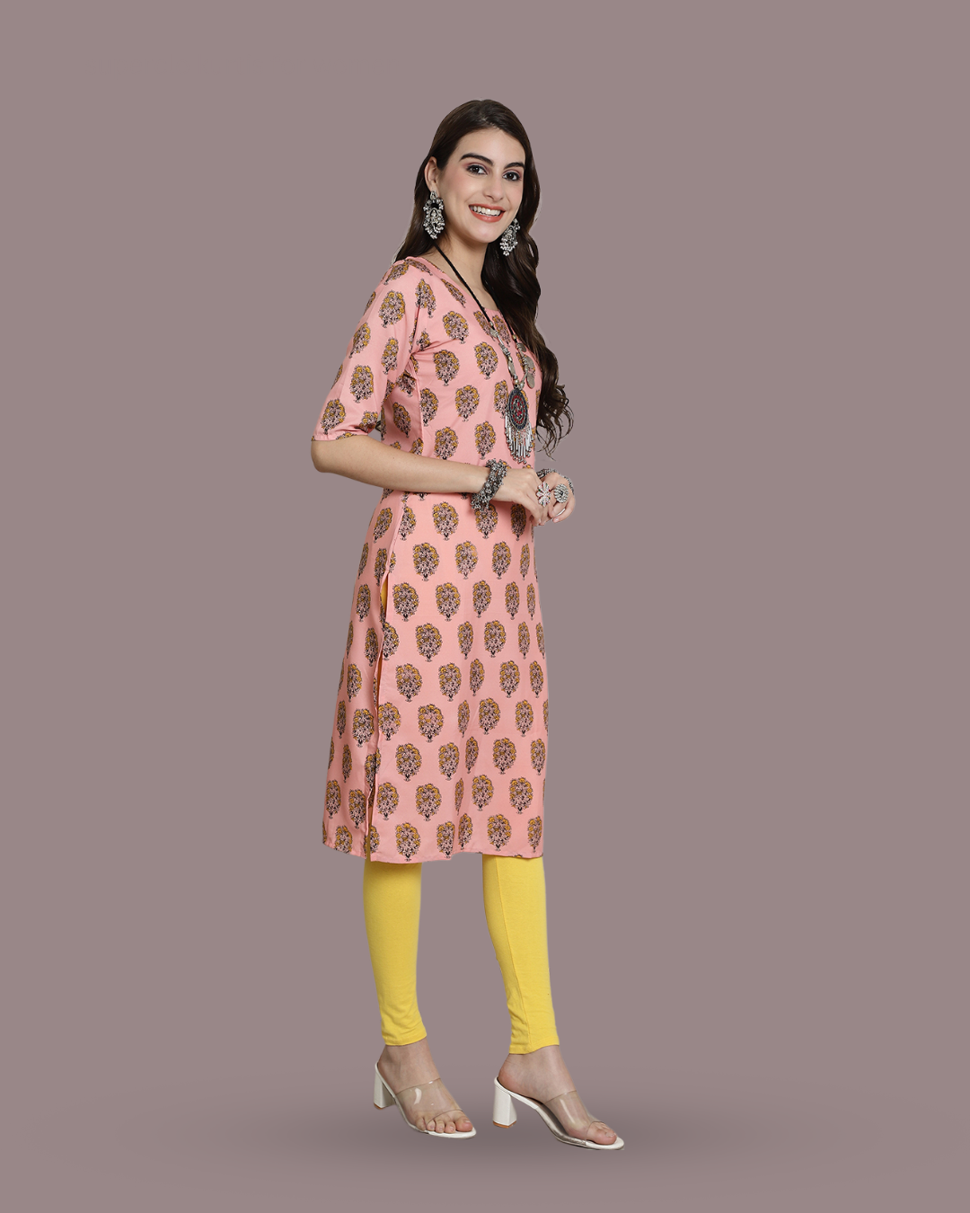 Peach Melody Printed Kurta