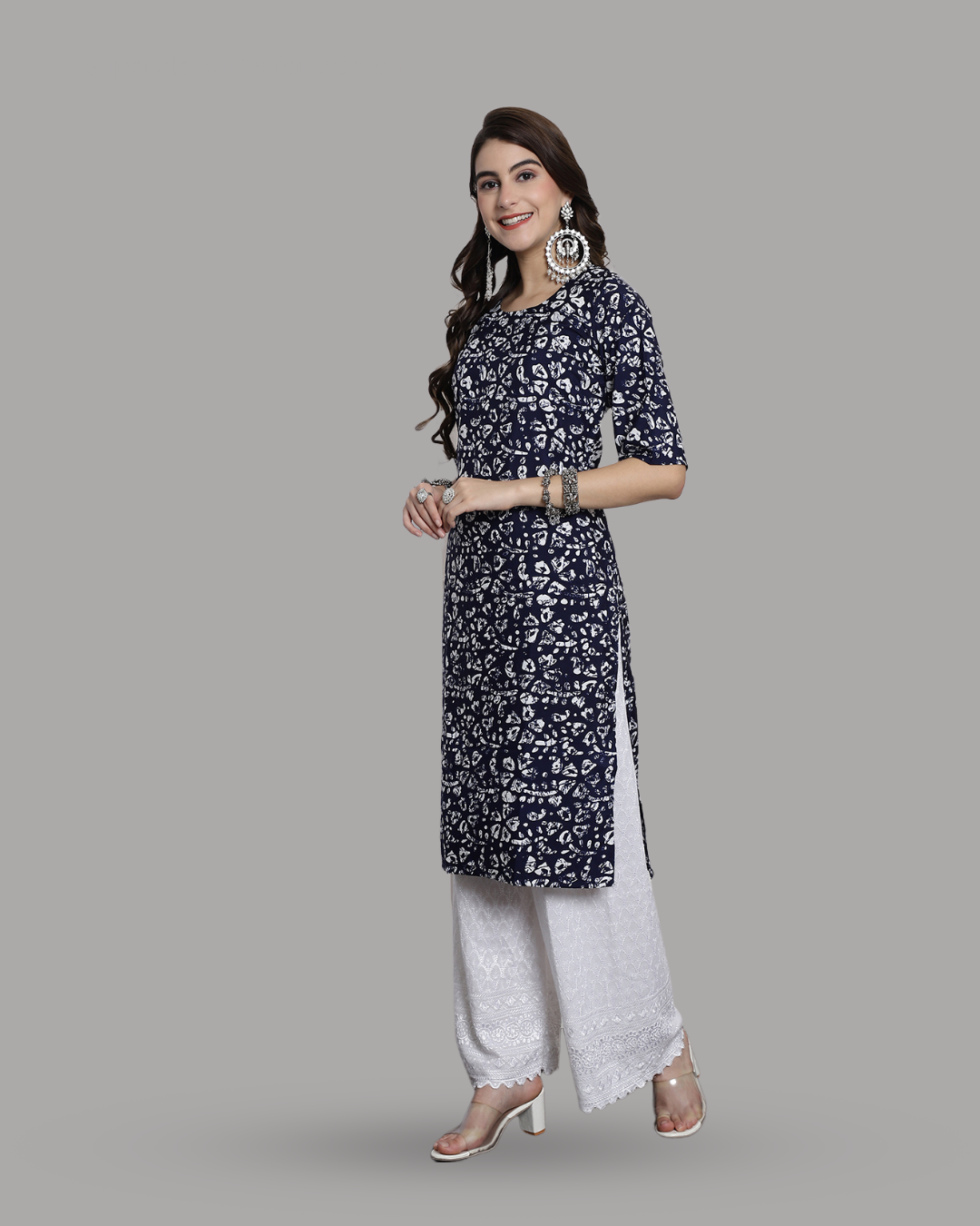 Navy Twilight Printed Kurta