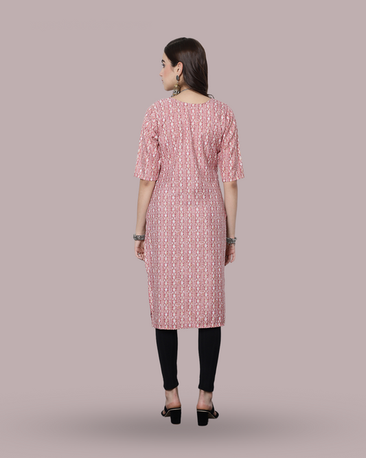 Dusty Rose Printed Kurta
