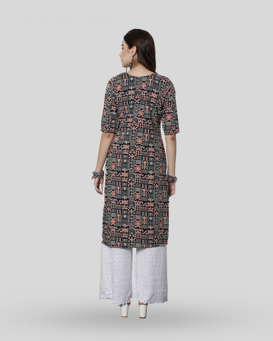 Ink and Rust Printed Kurta