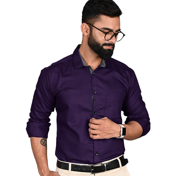 Tee Projekt Men Purple Colour Solid Shirt