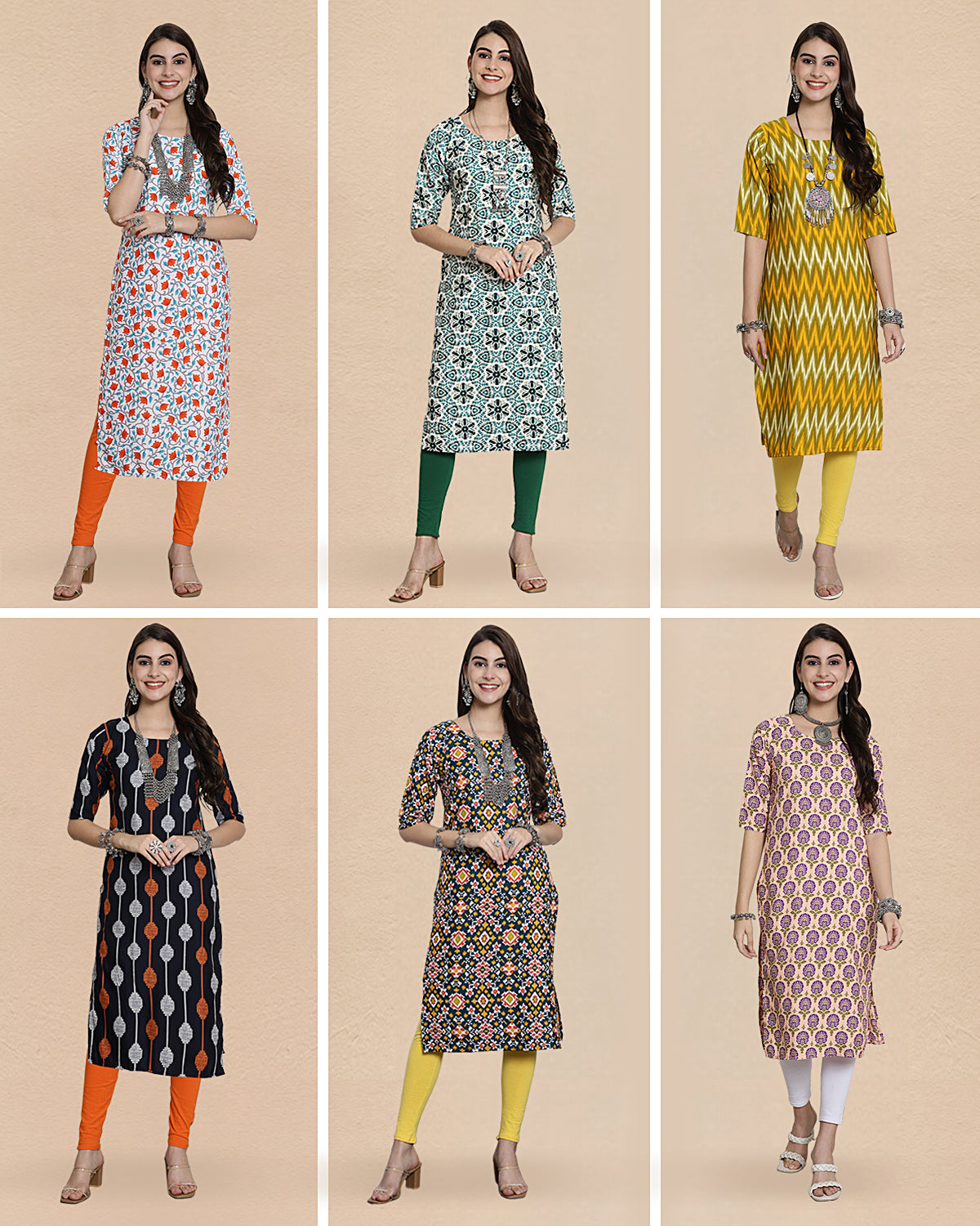 Mix Match Six Kurtis