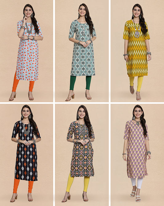Mix Match Six Kurtis