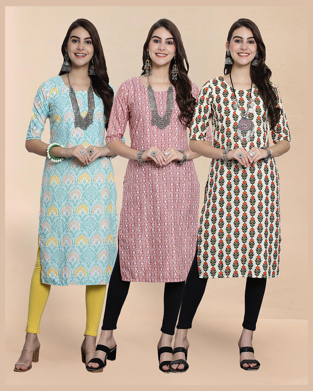 Triple Bloom Kurti Pack