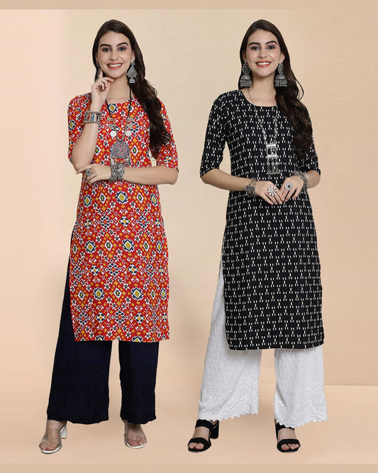 Minimal Print Kurti Pair