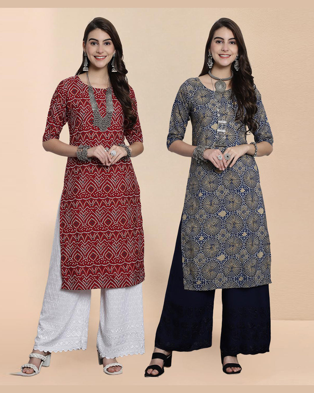 Timeless Printed Kurti Set of Two