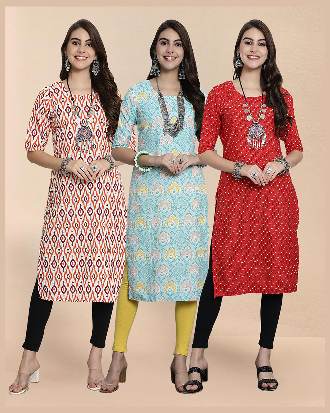 Triple Hue Kurti Pack