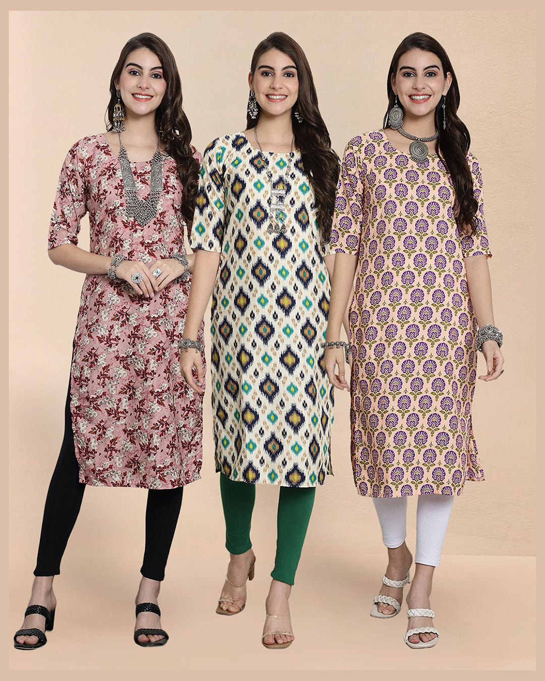 Triple Aura Kurti Pack