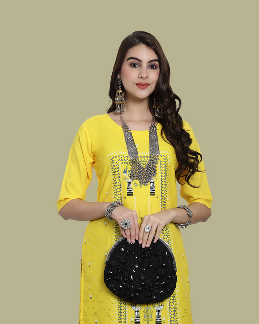 Fresh Lime Print Kurta