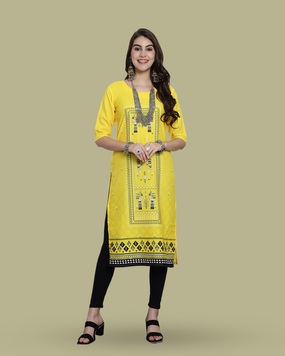 Fresh Lime Print Kurta