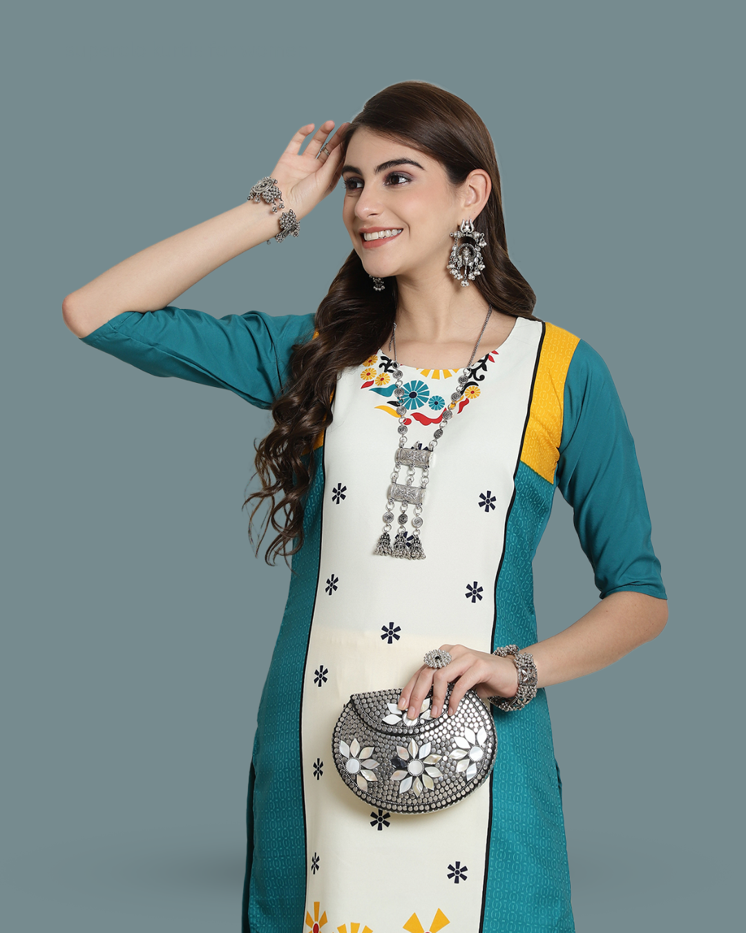 Aqua Bloom Printed Kurta