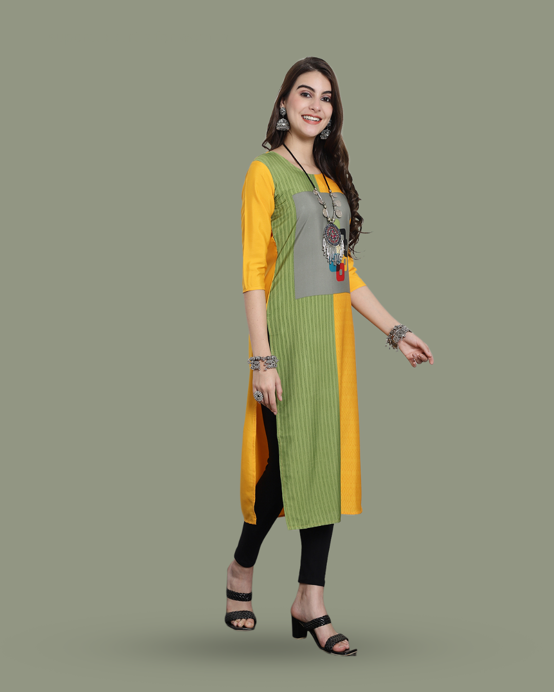 Two-Tone Yellow Kurta