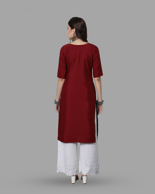 Two-Tone Maroon Kurta