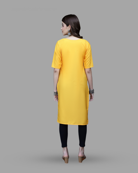 Yellow Canvas Print Kurta