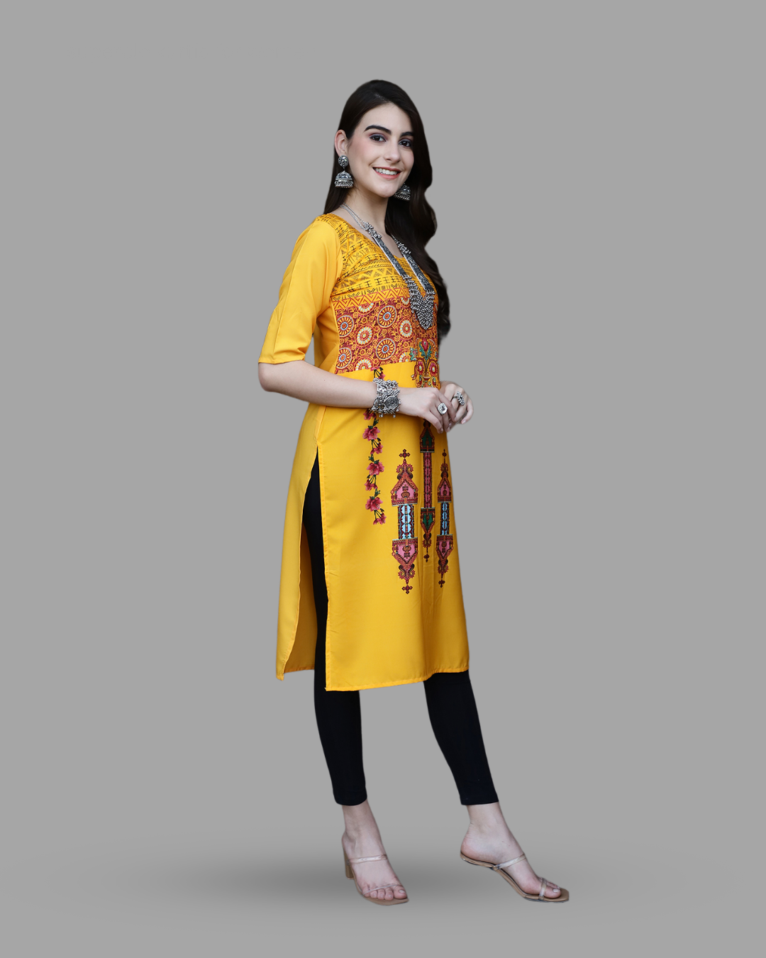 Yellow Canvas Print Kurta