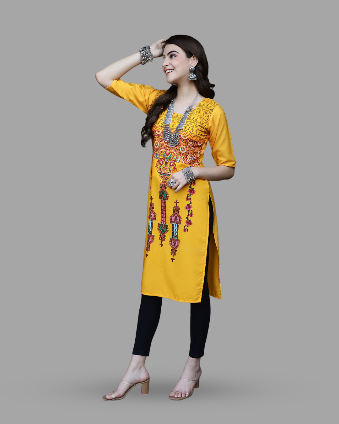 Yellow Canvas Print Kurta