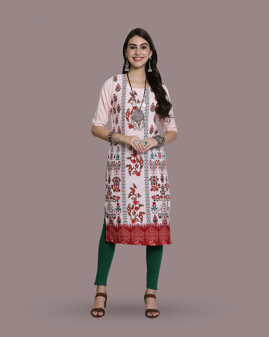 Pink Canvas Print Kurta