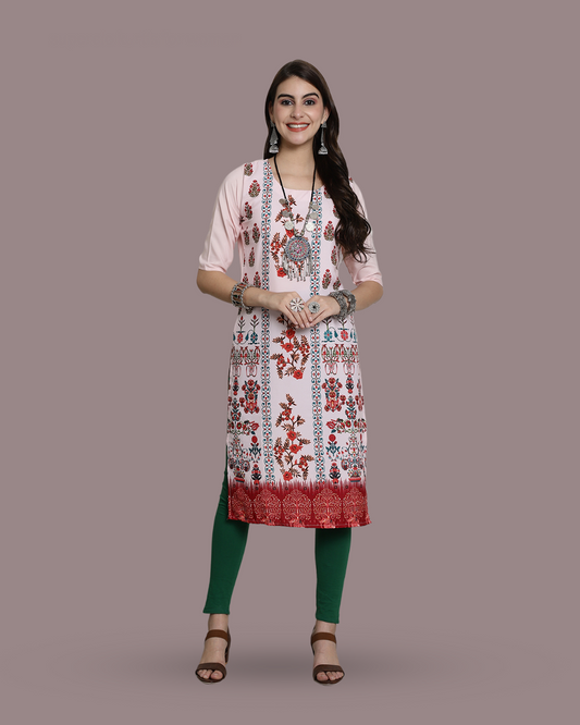 Pink Canvas Print Kurta