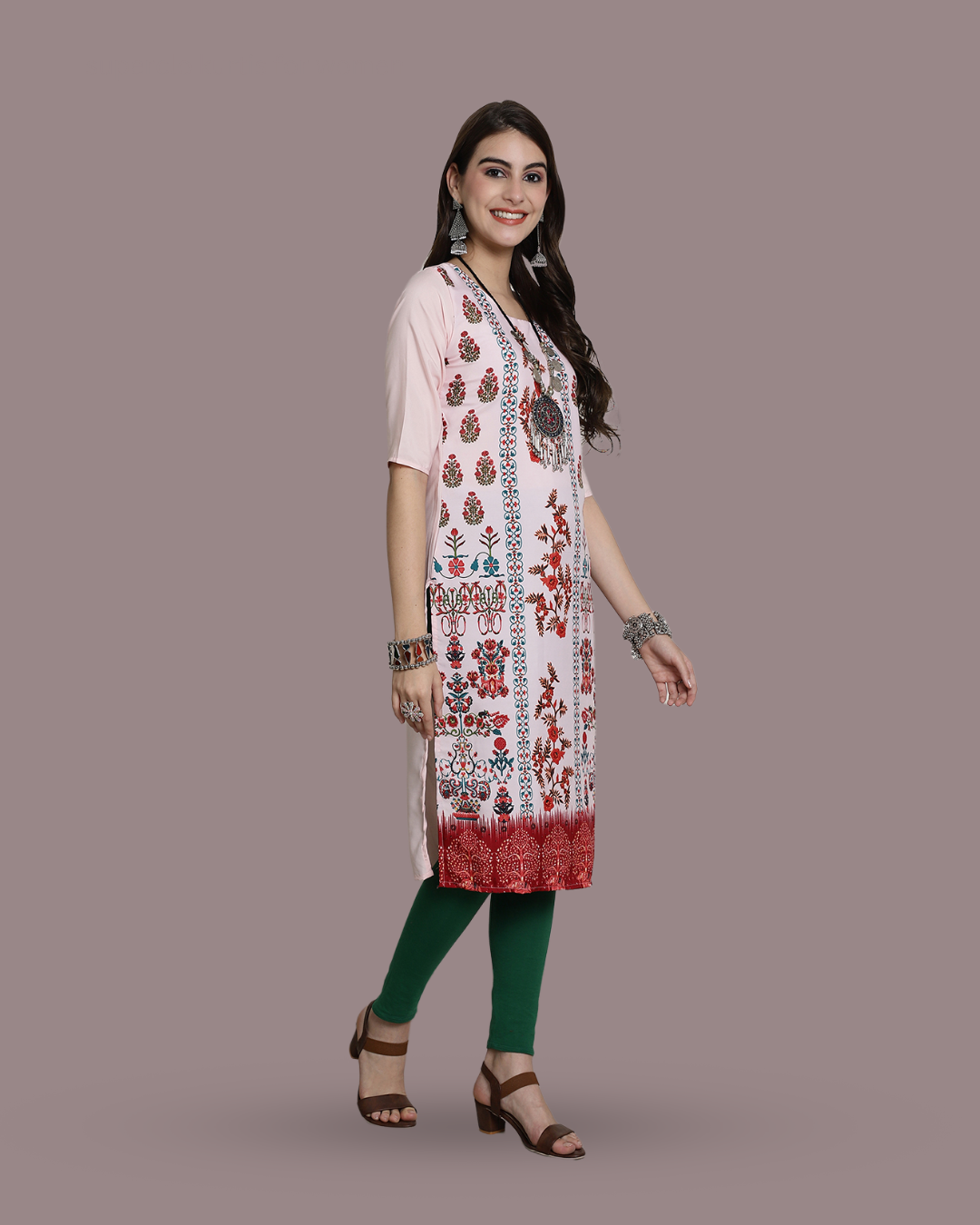 Pink Canvas Print Kurta