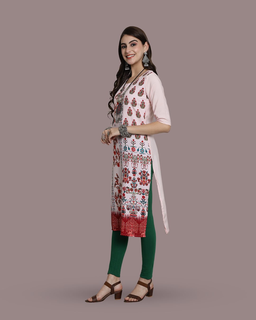 Pink Canvas Print Kurta