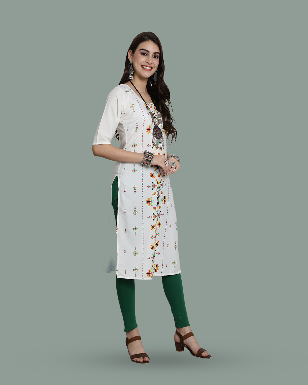 Artistic White Printed Kurta