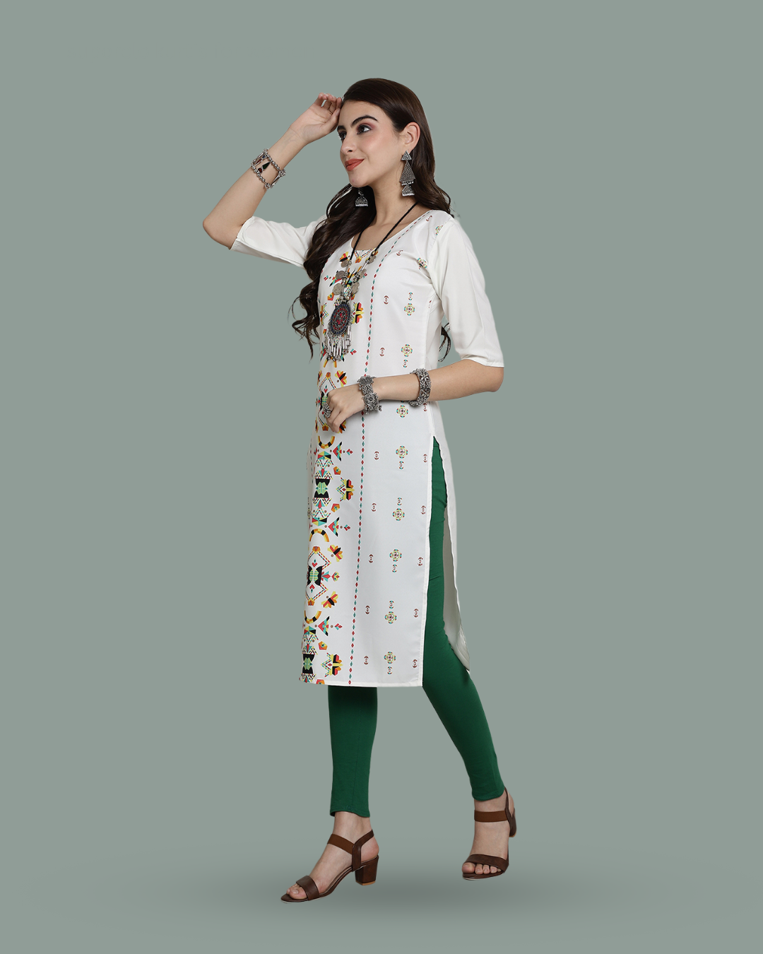 Artistic White Printed Kurta
