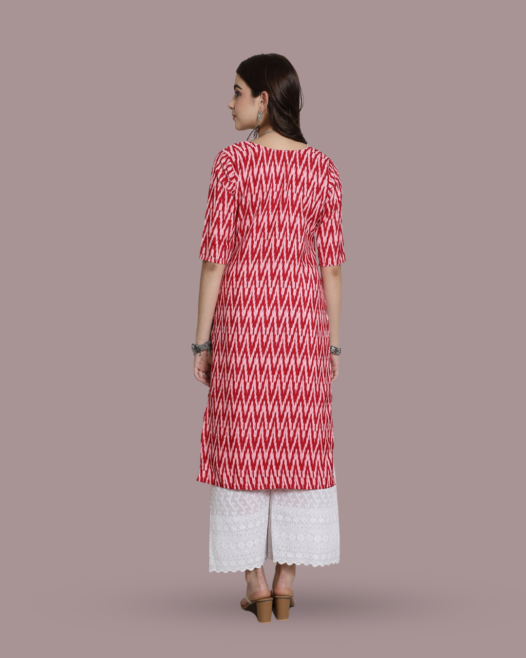 Bubblegum Zigzag Printed Kurta