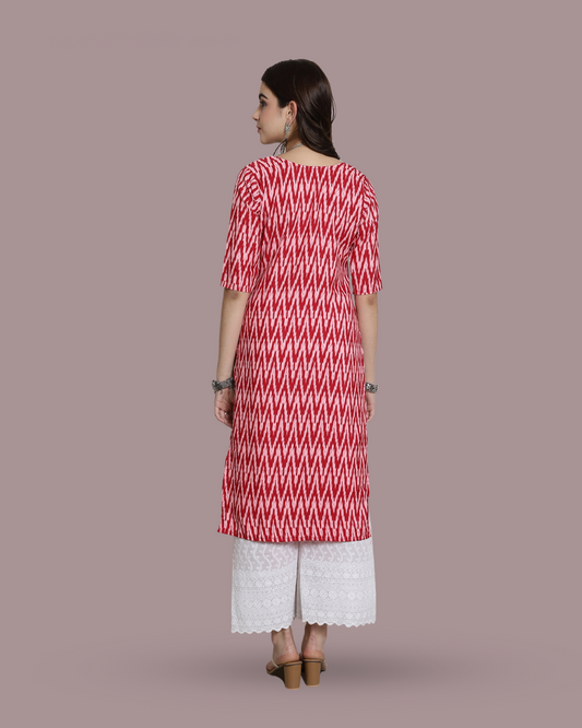 Bubblegum Zigzag Printed Kurta