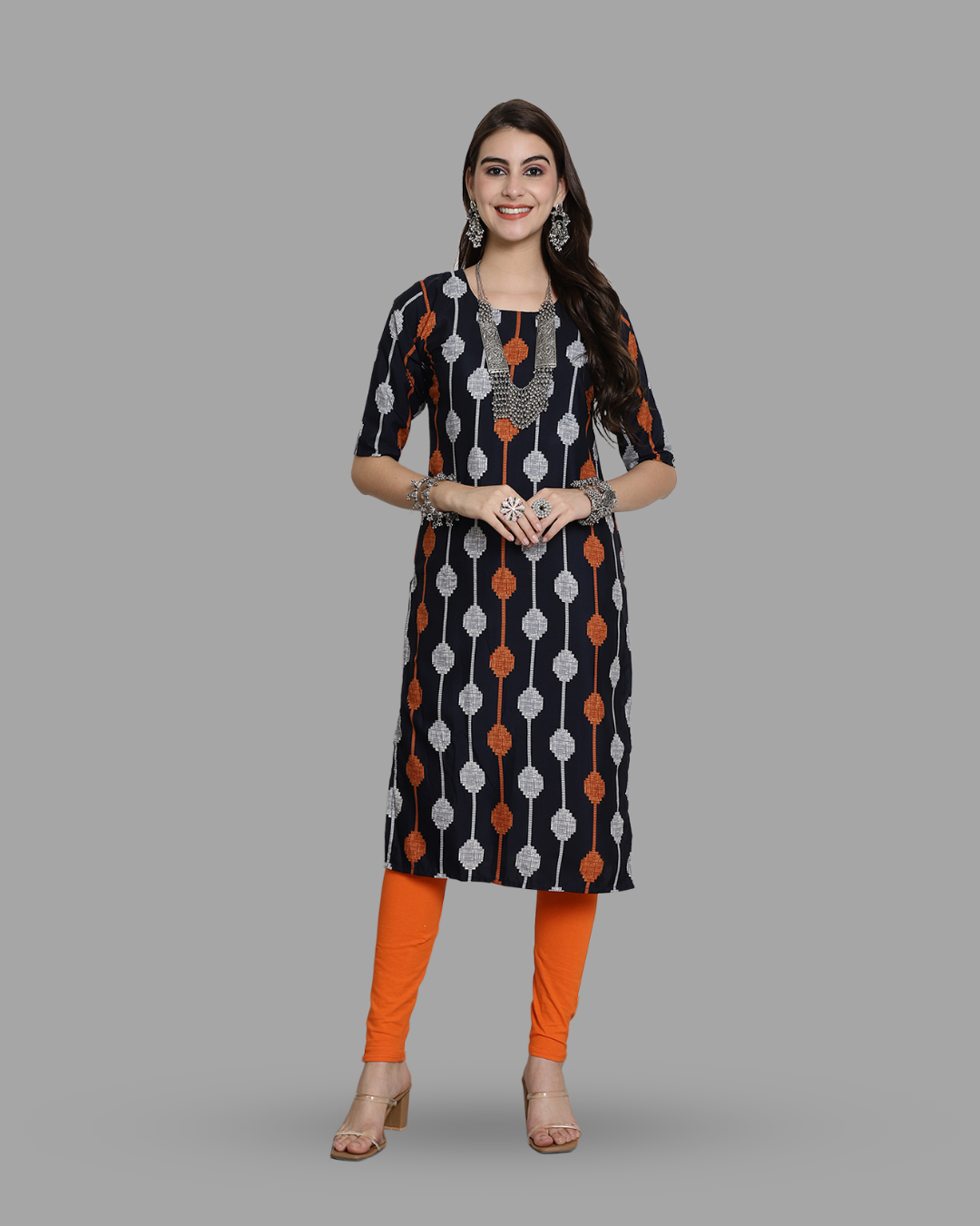 Color Block Print Kurta