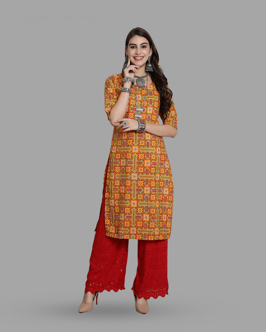 Colorful Fusion Printed Kurta