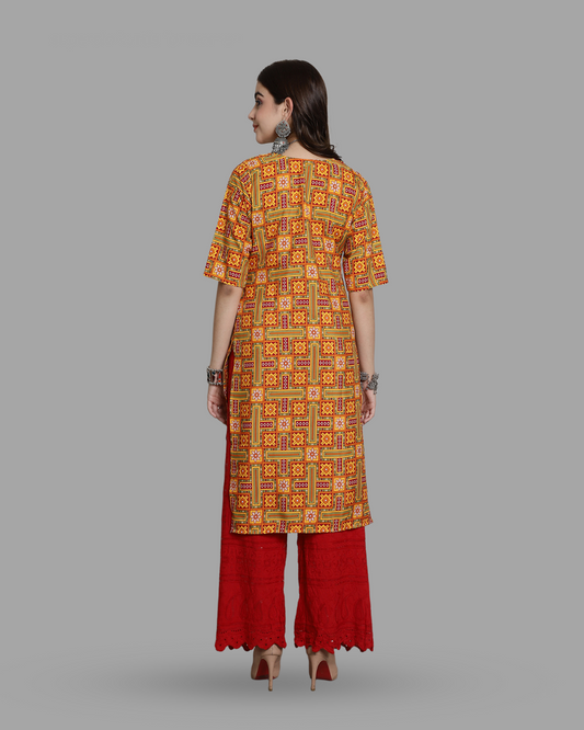 Colorful Fusion Printed Kurta