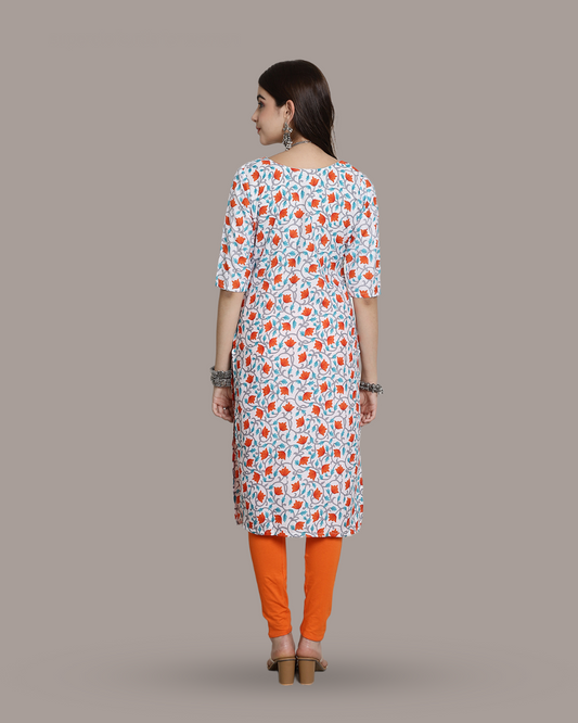 Ivory Orange Blossom Kurta