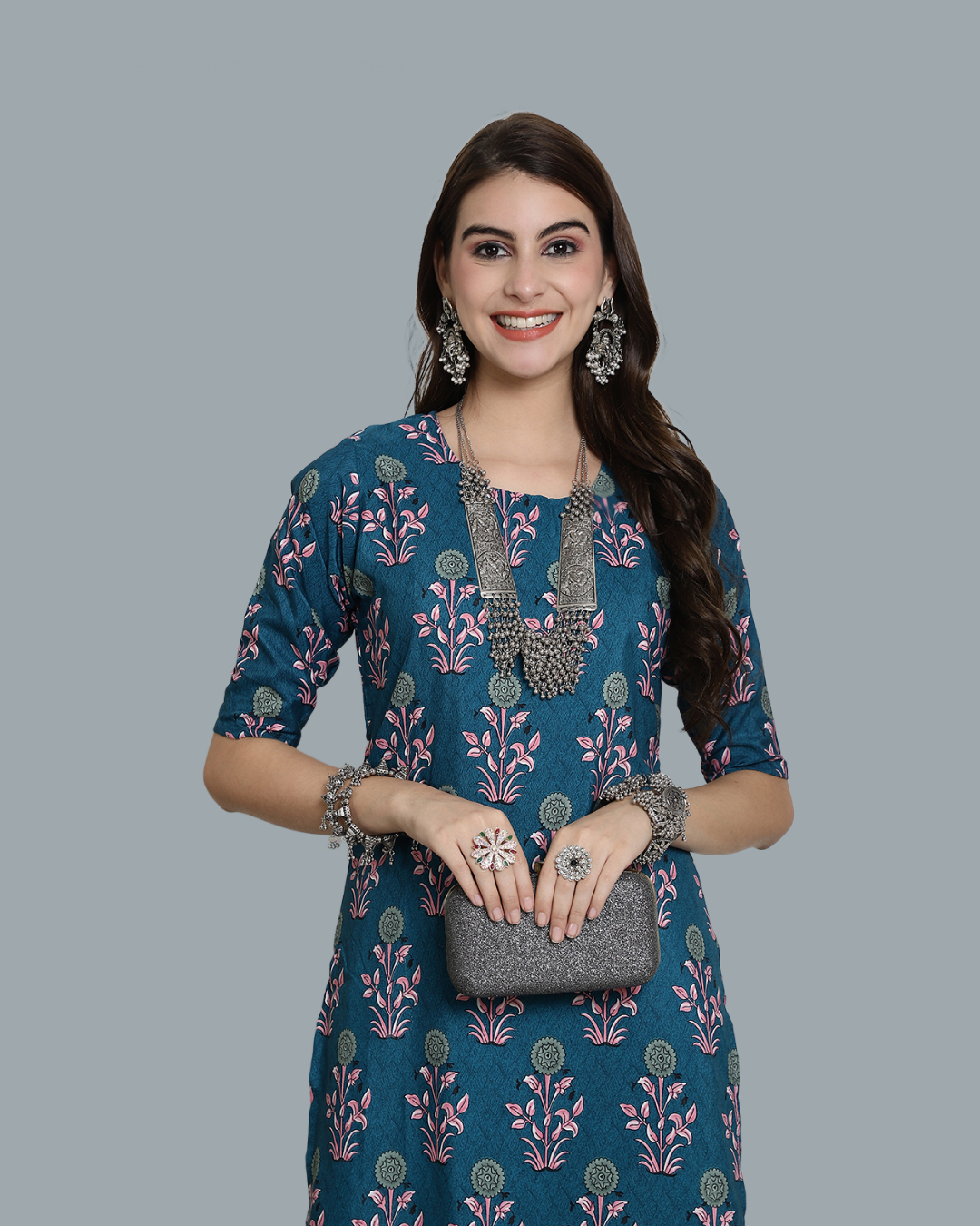 Blue Floral Delight Kurta