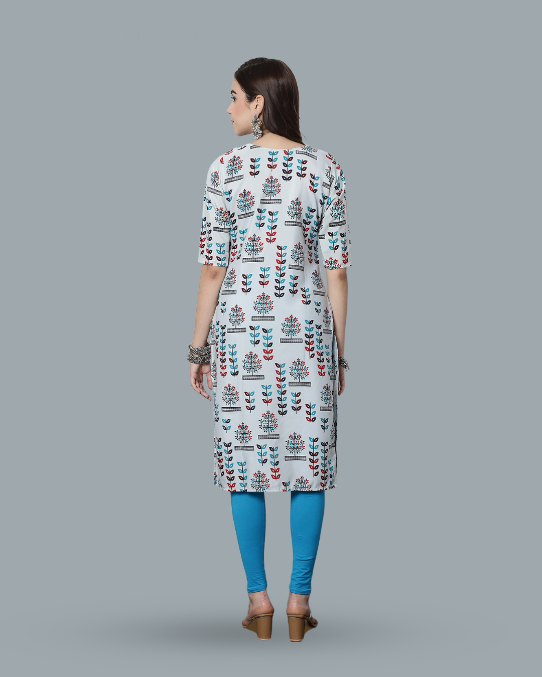 Grey Canvas Printed Kurta