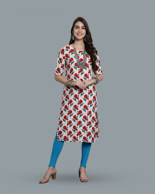 Snow Rose Printed Kurta