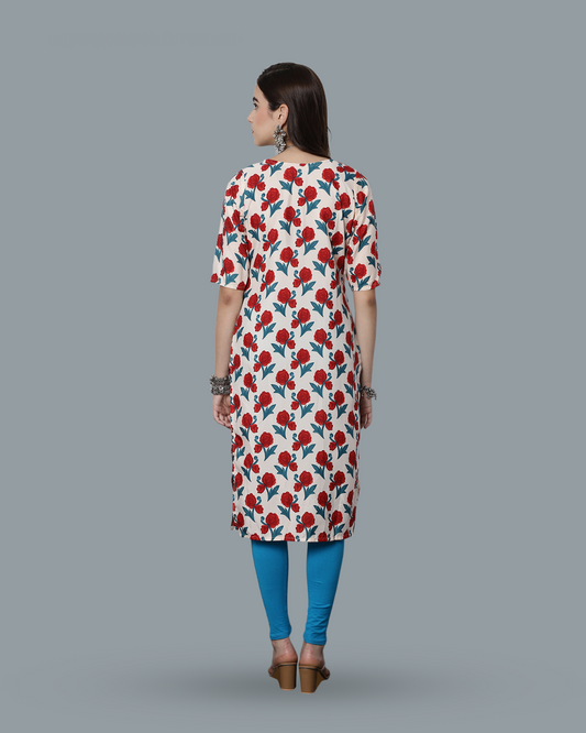 Snow Rose Printed Kurta