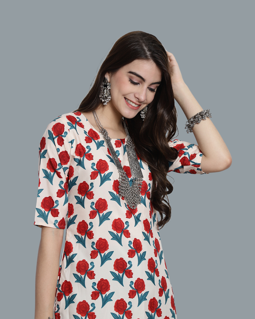 Snow Rose Printed Kurta