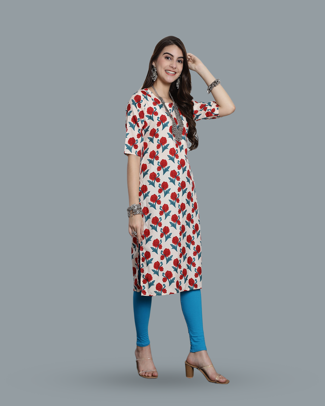 Snow Rose Printed Kurta