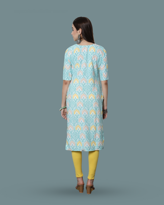 Sunbeam Blue Printed Kurta