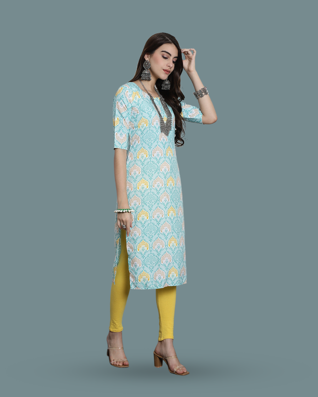 Sunbeam Blue Printed Kurta