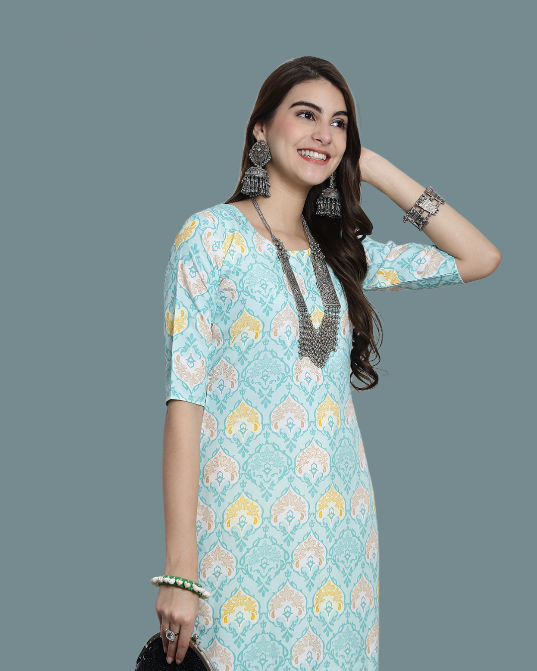 Sunbeam Blue Printed Kurta