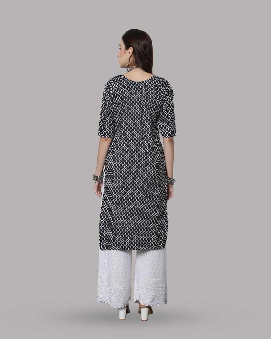 Charcoal Charm Printed Kurta