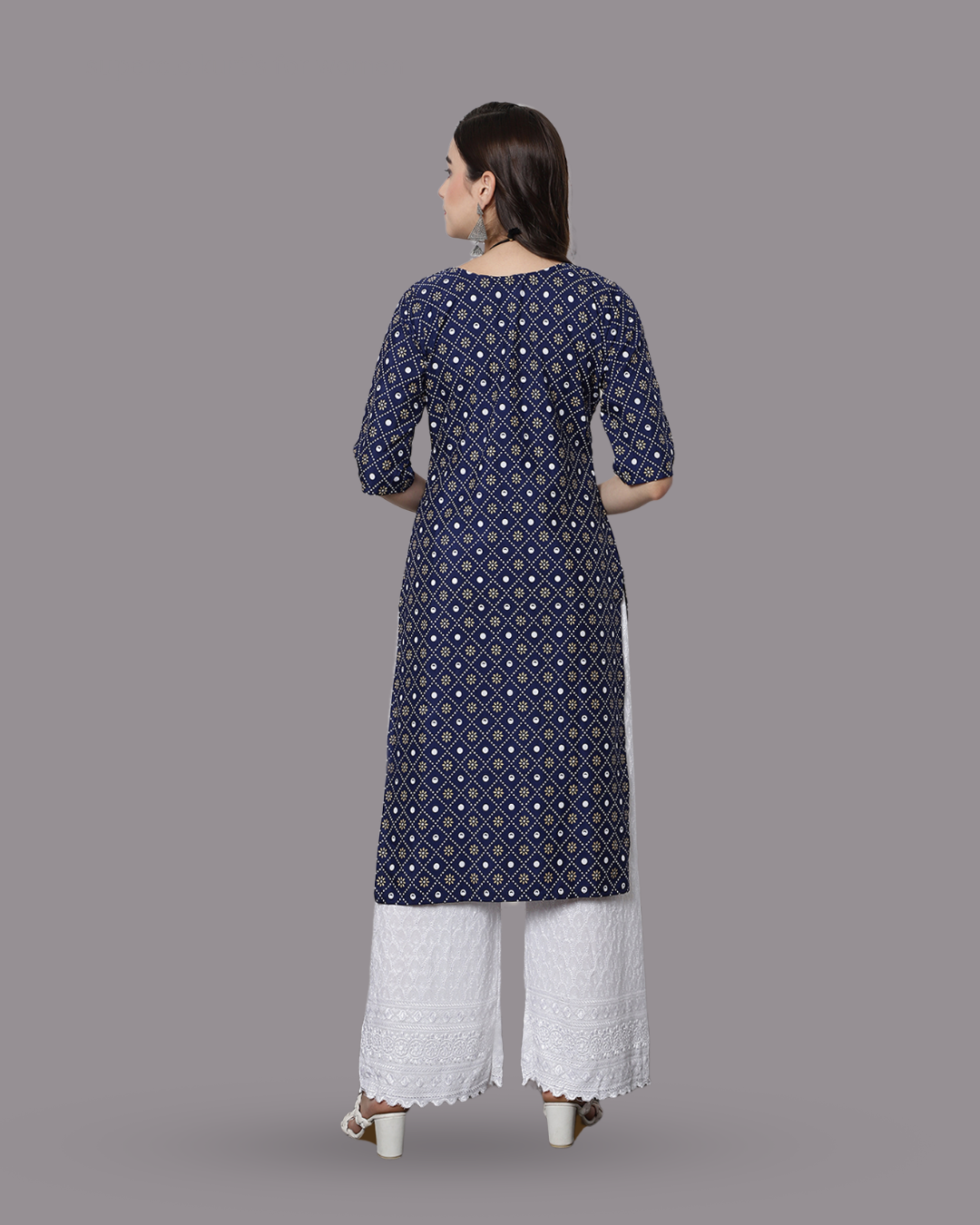 Midnight Blue Printed Kurta