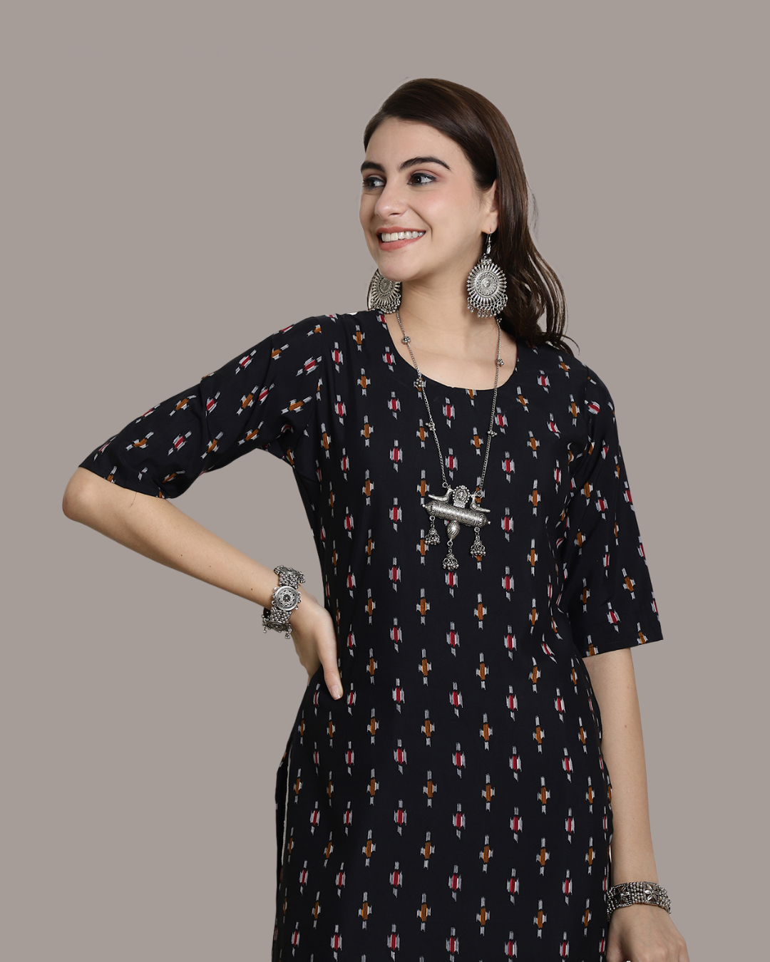 Black Beauty Printed Kurta