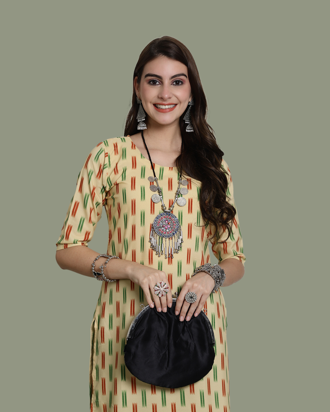 Christmas Lines Printed Kurta