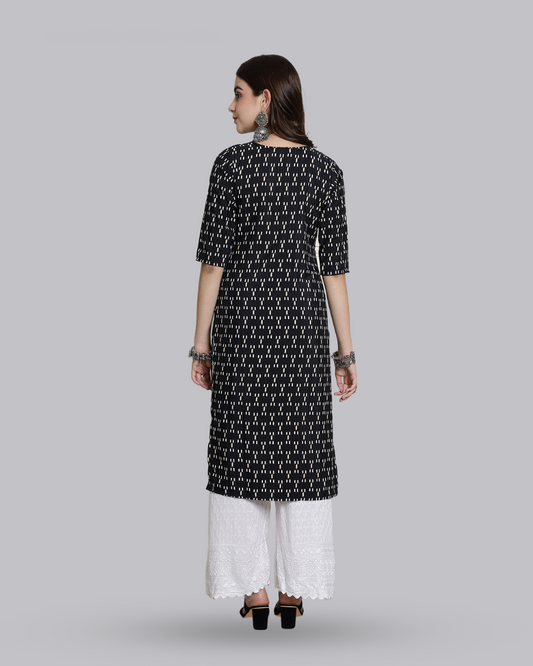 Black Dot Dash Kurta