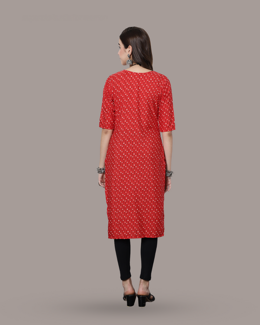 Red Blossom Kurta